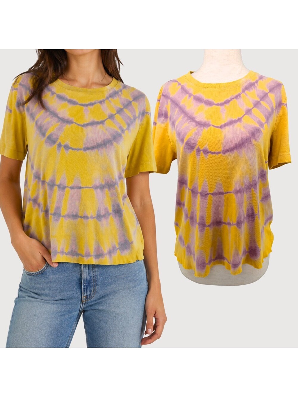 Raquel Allegra Tie Dye Boy Tee Yellow Purple Cotton Size 1